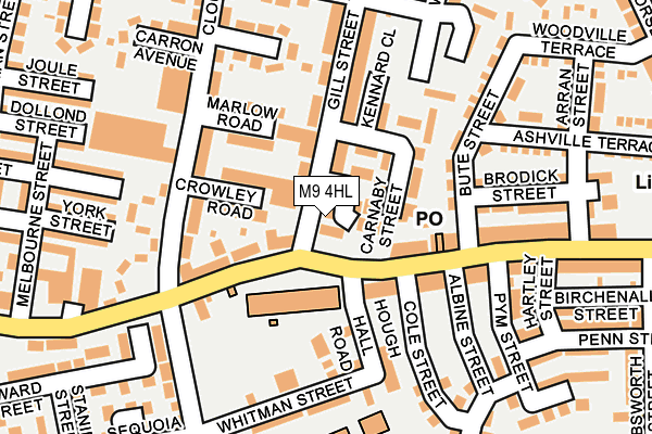 M9 4HL map - OS OpenMap – Local (Ordnance Survey)