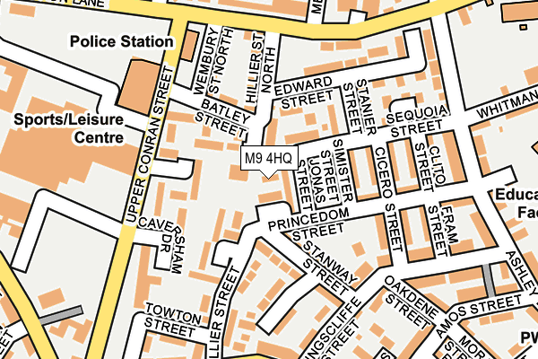 M9 4HQ map - OS OpenMap – Local (Ordnance Survey)