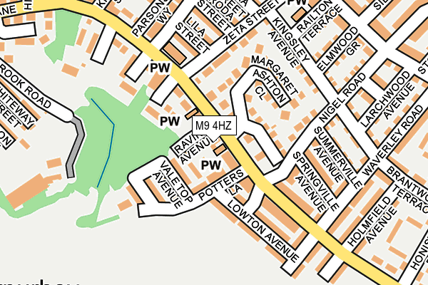 M9 4HZ map - OS OpenMap – Local (Ordnance Survey)