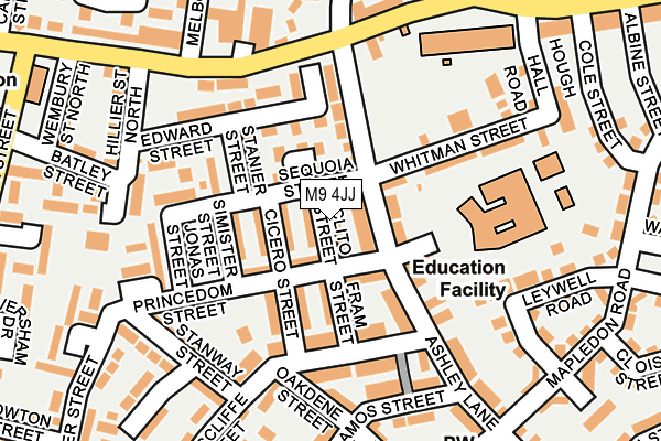 M9 4JJ map - OS OpenMap – Local (Ordnance Survey)