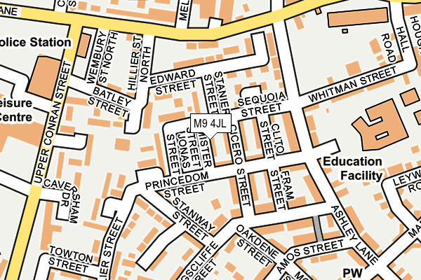 M9 4JL map - OS OpenMap – Local (Ordnance Survey)