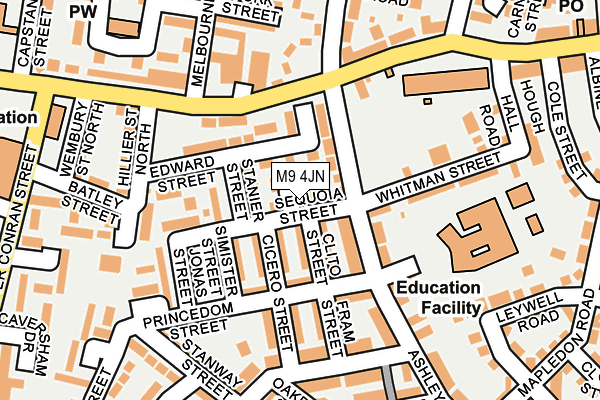 M9 4JN map - OS OpenMap – Local (Ordnance Survey)