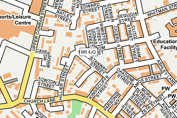 M9 4JQ map - OS OpenMap – Local (Ordnance Survey)