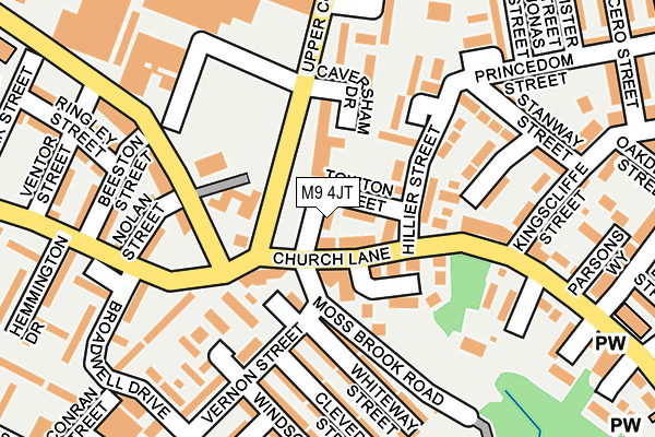 M9 4JT map - OS OpenMap – Local (Ordnance Survey)