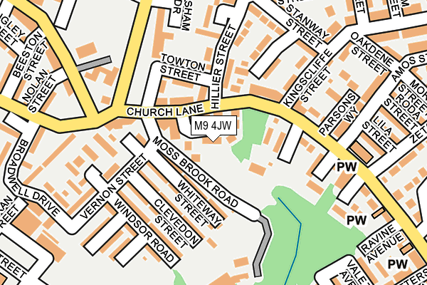M9 4JW map - OS OpenMap – Local (Ordnance Survey)