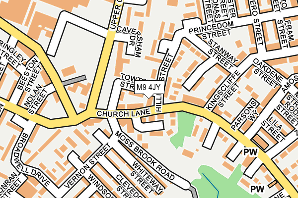 M9 4JY map - OS OpenMap – Local (Ordnance Survey)