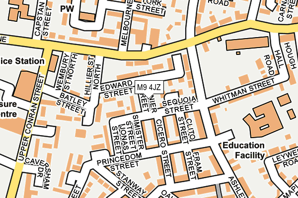 M9 4JZ map - OS OpenMap – Local (Ordnance Survey)