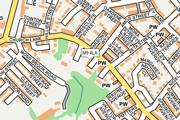 M9 4LA map - OS OpenMap – Local (Ordnance Survey)
