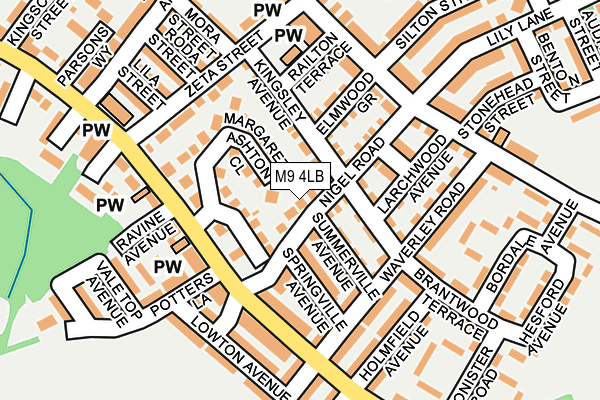 M9 4LB map - OS OpenMap – Local (Ordnance Survey)