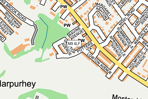 M9 4LF map - OS OpenMap – Local (Ordnance Survey)