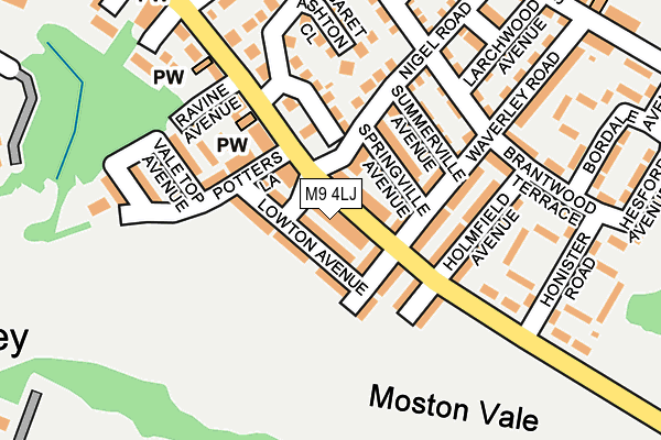 M9 4LJ map - OS OpenMap – Local (Ordnance Survey)