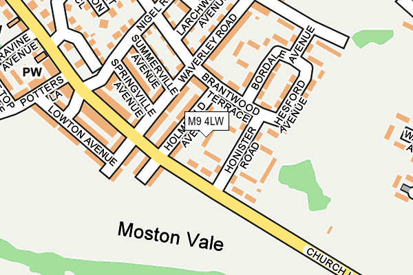 M9 4LW map - OS OpenMap – Local (Ordnance Survey)