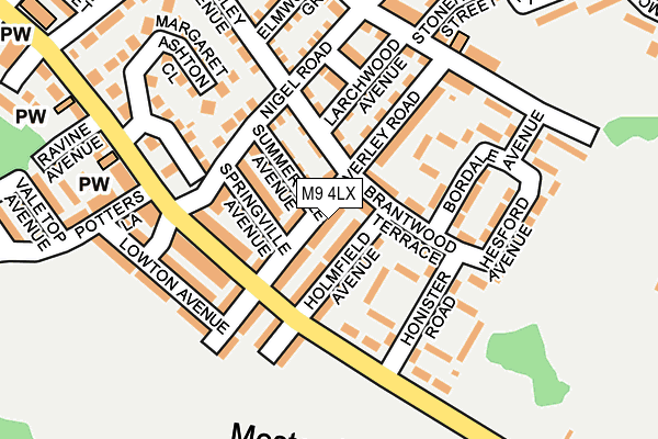 M9 4LX map - OS OpenMap – Local (Ordnance Survey)