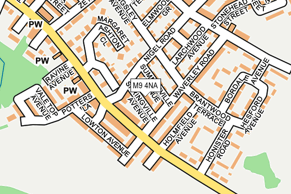 M9 4NA map - OS OpenMap – Local (Ordnance Survey)