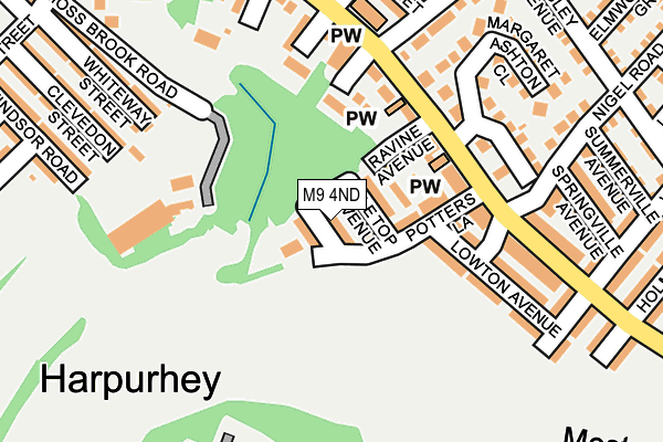 M9 4ND map - OS OpenMap – Local (Ordnance Survey)