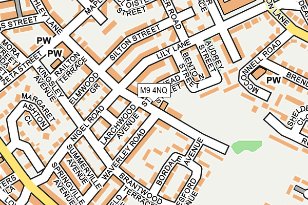 M9 4NQ map - OS OpenMap – Local (Ordnance Survey)