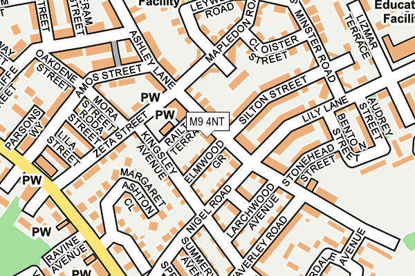 M9 4NT map - OS OpenMap – Local (Ordnance Survey)