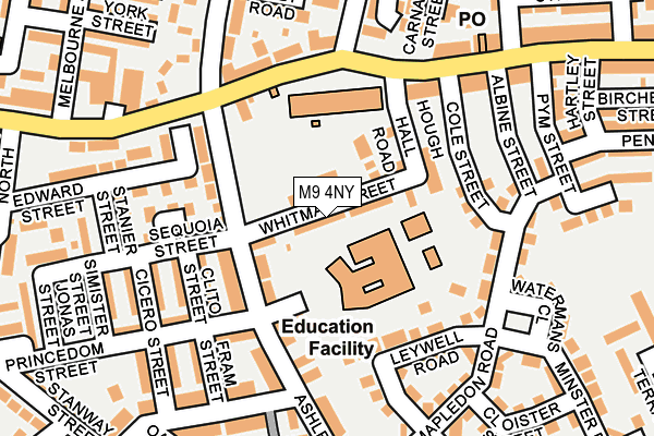 M9 4NY map - OS OpenMap – Local (Ordnance Survey)