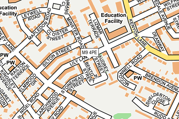 M9 4PE map - OS OpenMap – Local (Ordnance Survey)