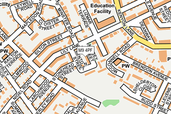 M9 4PF map - OS OpenMap – Local (Ordnance Survey)