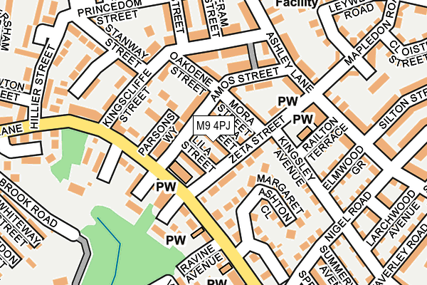 M9 4PJ map - OS OpenMap – Local (Ordnance Survey)