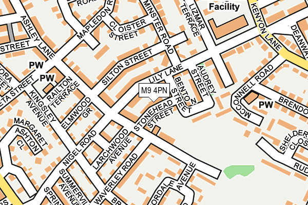 M9 4PN map - OS OpenMap – Local (Ordnance Survey)