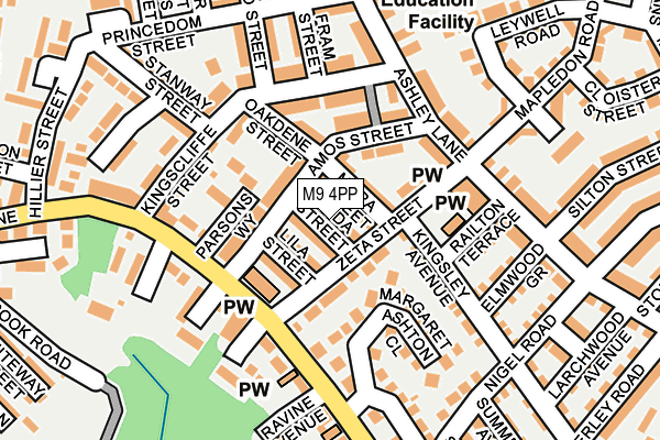 M9 4PP map - OS OpenMap – Local (Ordnance Survey)