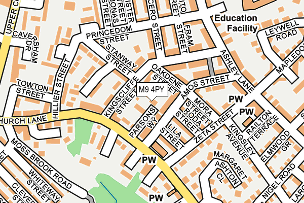 M9 4PY map - OS OpenMap – Local (Ordnance Survey)