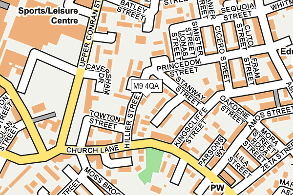 M9 4QA map - OS OpenMap – Local (Ordnance Survey)