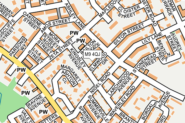 M9 4QJ map - OS OpenMap – Local (Ordnance Survey)