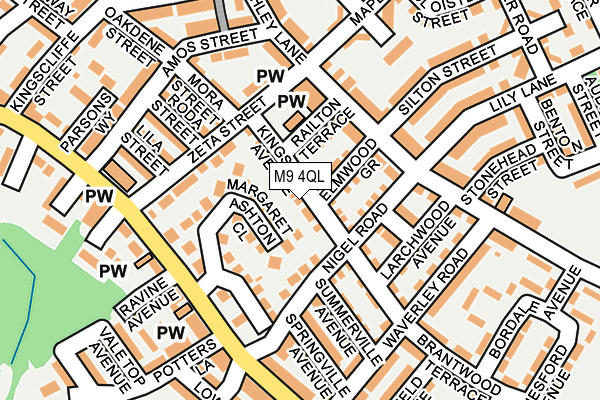 M9 4QL map - OS OpenMap – Local (Ordnance Survey)