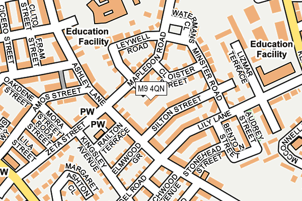 M9 4QN map - OS OpenMap – Local (Ordnance Survey)