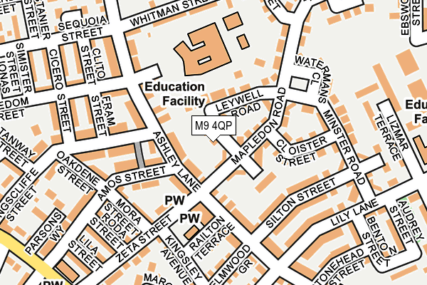 M9 4QP map - OS OpenMap – Local (Ordnance Survey)