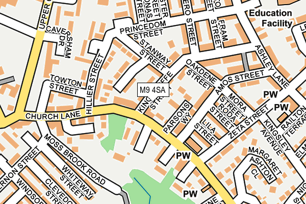 M9 4SA map - OS OpenMap – Local (Ordnance Survey)