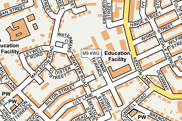 M9 4WG map - OS OpenMap – Local (Ordnance Survey)