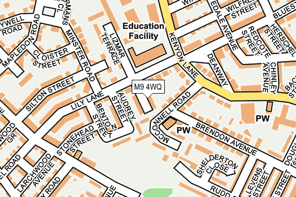 M9 4WQ map - OS OpenMap – Local (Ordnance Survey)