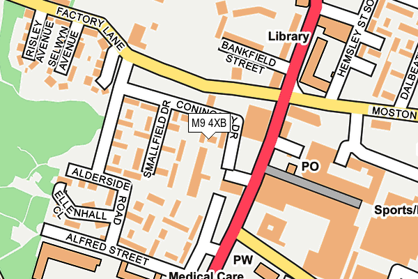 M9 4XB map - OS OpenMap – Local (Ordnance Survey)