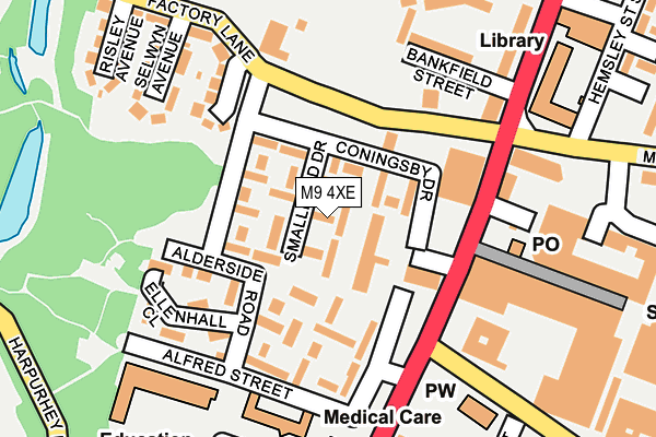 M9 4XE map - OS OpenMap – Local (Ordnance Survey)