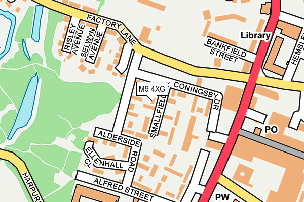 M9 4XG map - OS OpenMap – Local (Ordnance Survey)