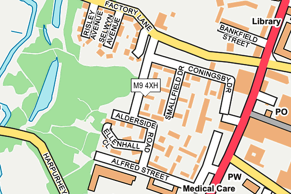 M9 4XH map - OS OpenMap – Local (Ordnance Survey)
