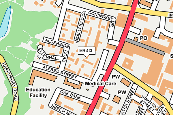 M9 4XL map - OS OpenMap – Local (Ordnance Survey)