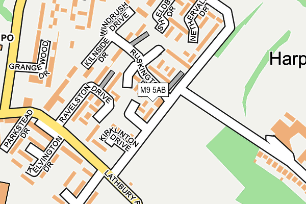 M9 5AB map - OS OpenMap – Local (Ordnance Survey)
