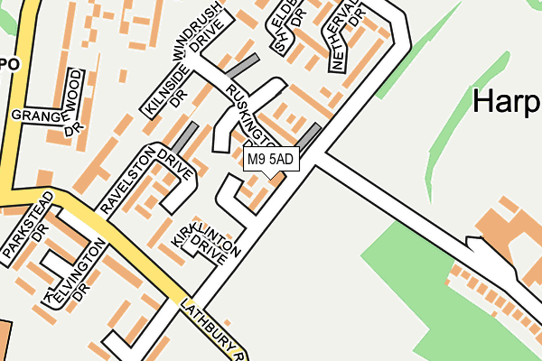 M9 5AD map - OS OpenMap – Local (Ordnance Survey)