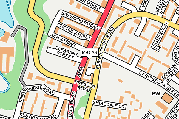 M9 5AS map - OS OpenMap – Local (Ordnance Survey)