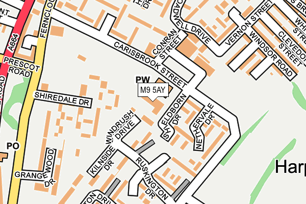 M9 5AY map - OS OpenMap – Local (Ordnance Survey)