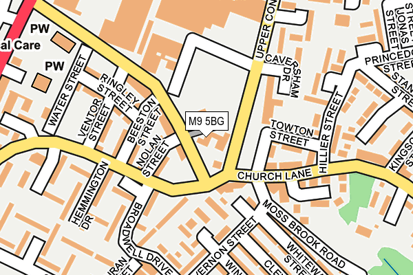 M9 5BG map - OS OpenMap – Local (Ordnance Survey)