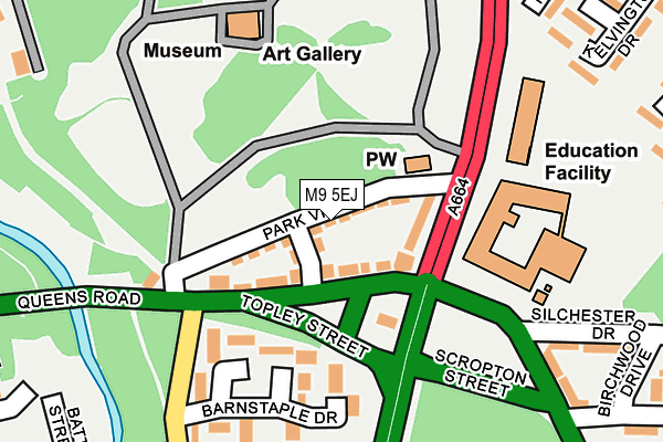 M9 5EJ map - OS OpenMap – Local (Ordnance Survey)