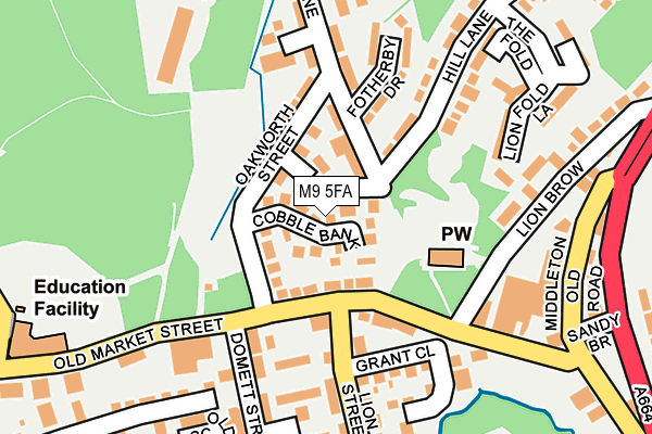 M9 5FA map - OS OpenMap – Local (Ordnance Survey)