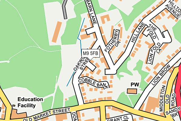 M9 5FB map - OS OpenMap – Local (Ordnance Survey)