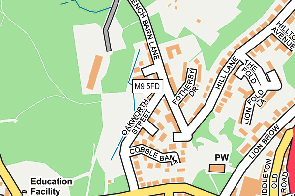 M9 5FD map - OS OpenMap – Local (Ordnance Survey)